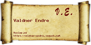 Valdner Endre névjegykártya